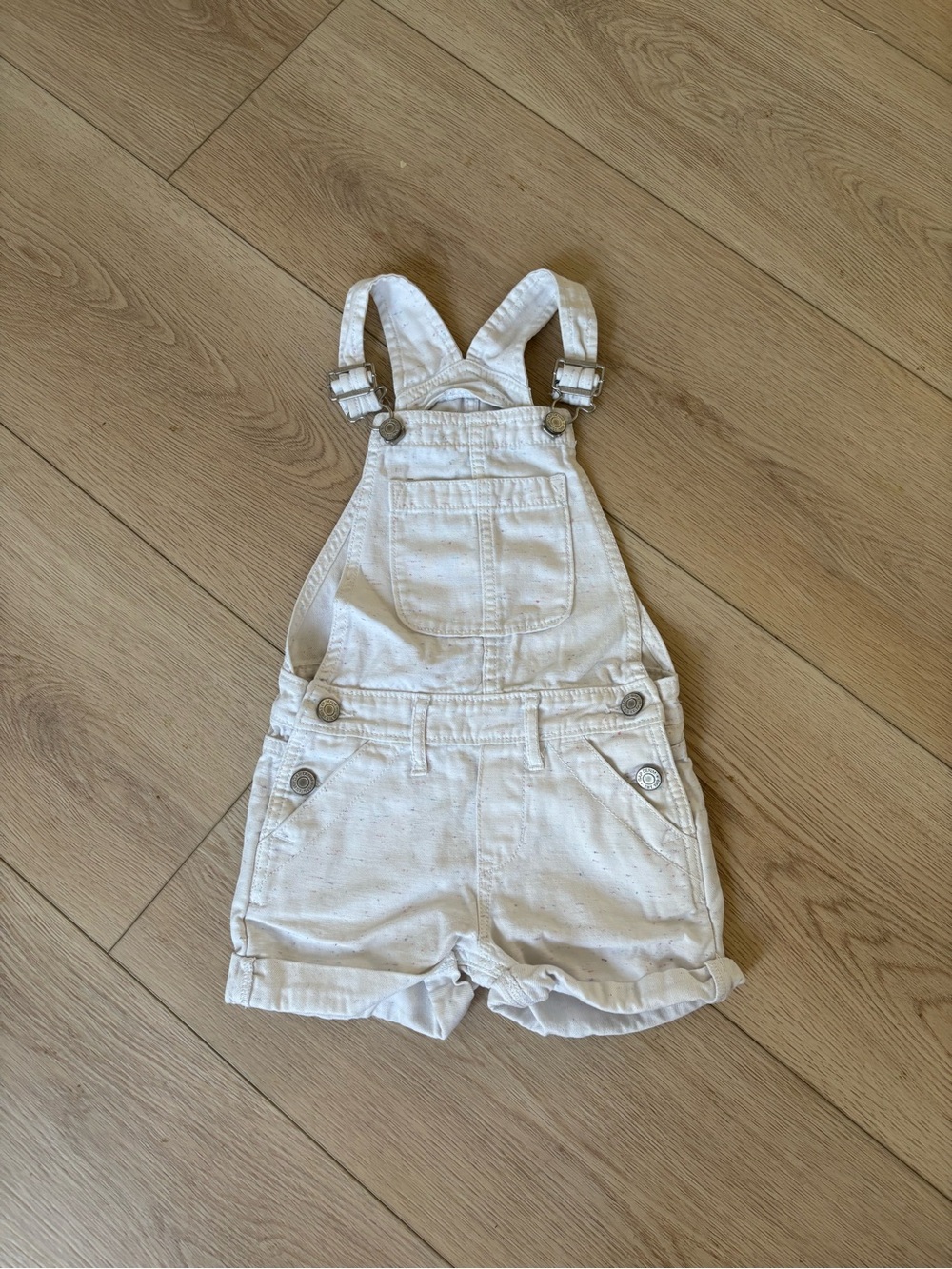 GAP White Kids Short Overalls with Bib Pocket
